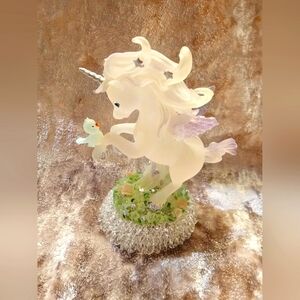 Hamilton Collection Rainbow Dreams Spun Glass Unicorn 90s Vintage